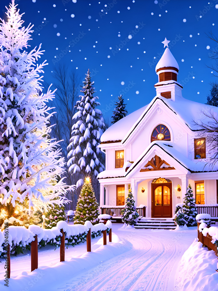 Fototapeta premium christmas tree in the city