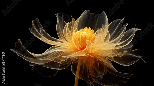  a yellow flower with a black background is shown in this image. generative ai