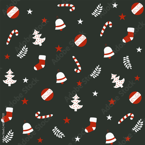 New Year's pattern. Christmas. Pattern for New Year's holidays. Pattern for gifts, wallpaper, pajamas and textiles.