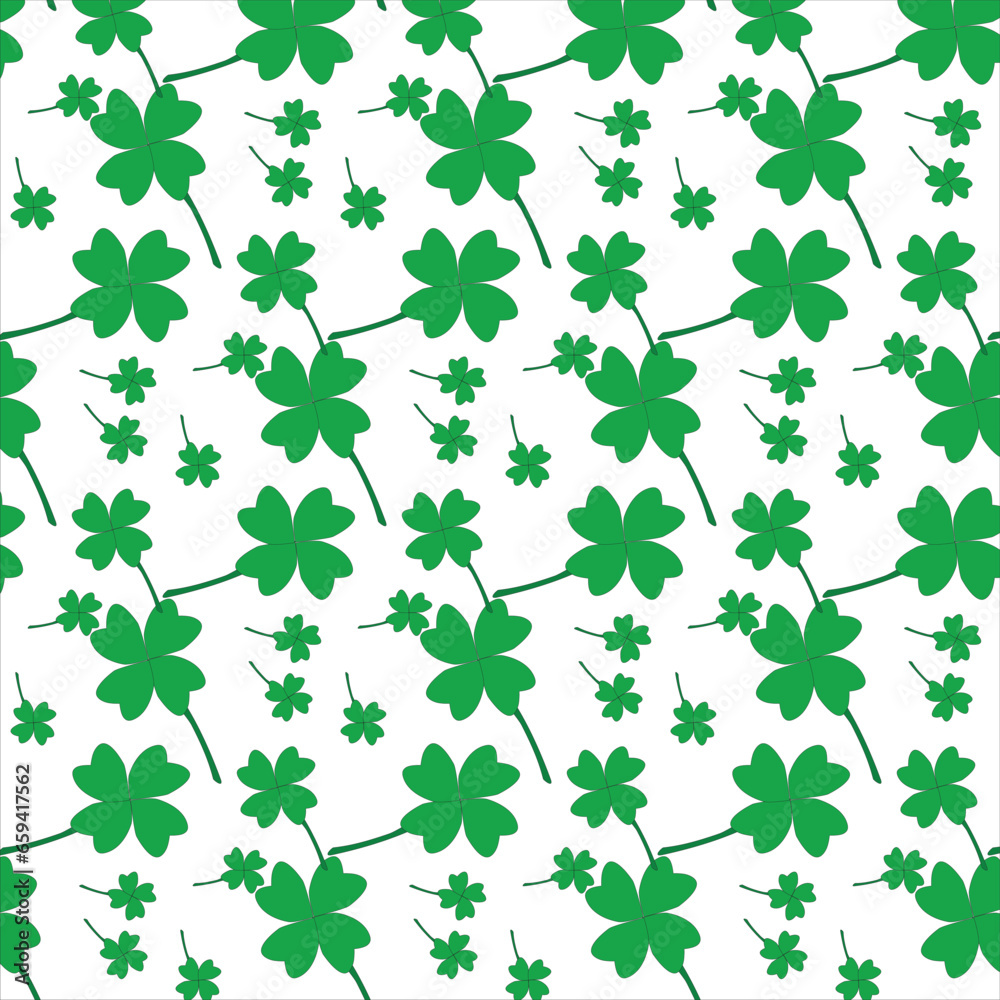 4 leaf clover plant believed to bring luck, pattern stock vector for fabric textile and wrapping wrapping 4 leaf clover plant believed to bring luck, pattern stock vector for fabric textile and wrapping wrapping