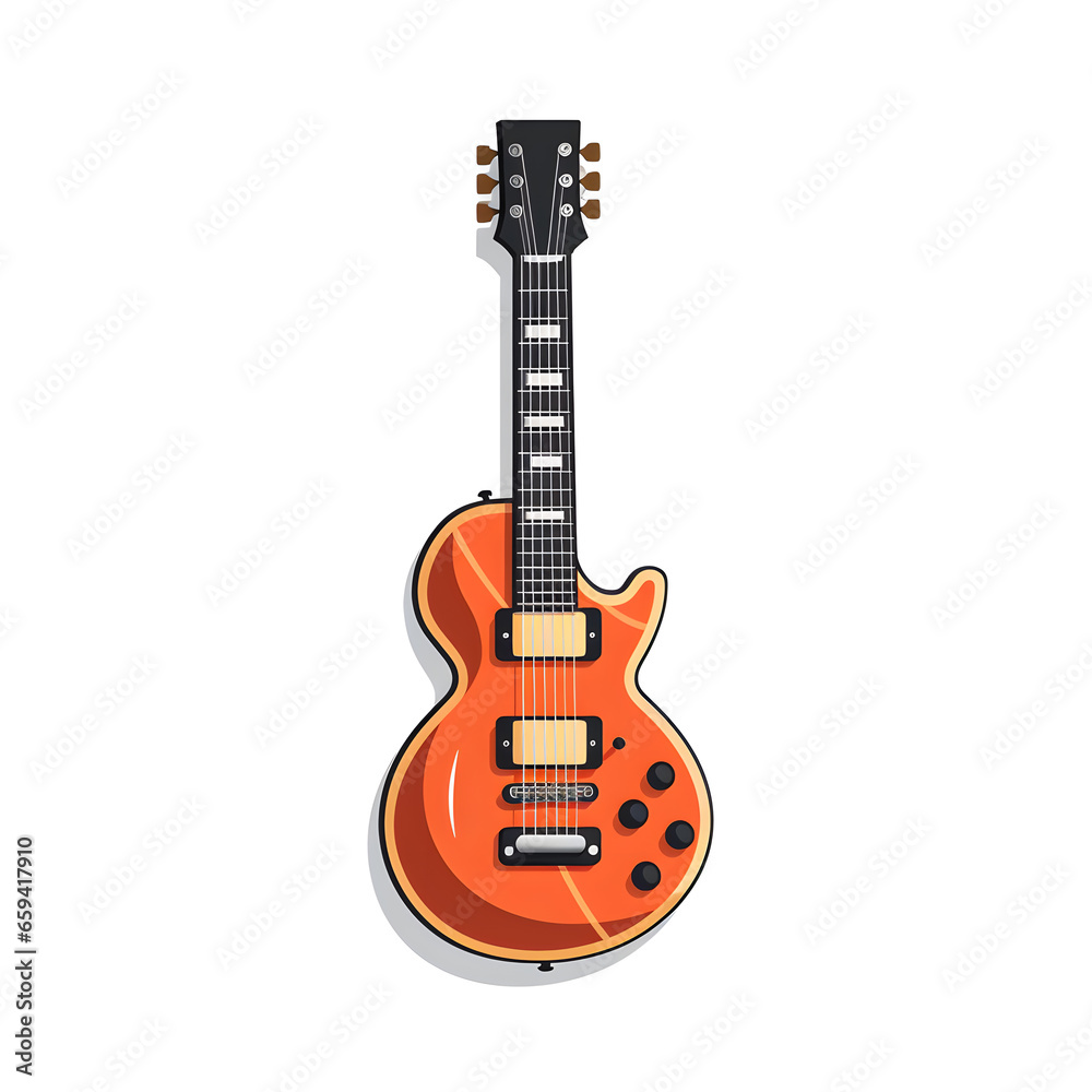 Fototapeta premium guitar - cartoon icon - illustration - white background