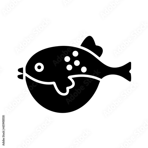 blowfish, fish vector icon