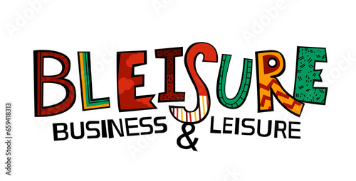 Bleisure symbol. Travel, work and relax at the same time