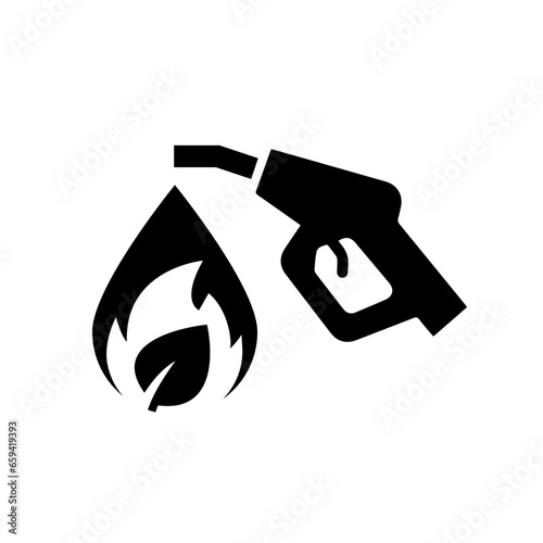 Simple icon of Pump Biofuel. Renewable energy and green environment. Biogas concept