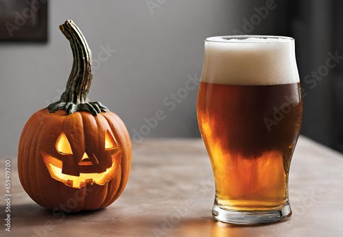 glass of beer with pumpkin, glass of beer, glass of beer and pumpkin