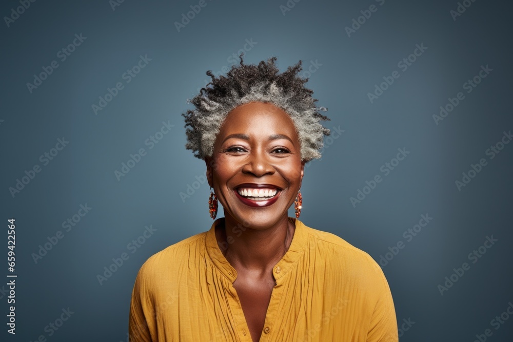 Mature black woman smile happy face portrait Mature black woman smile happy face portrait