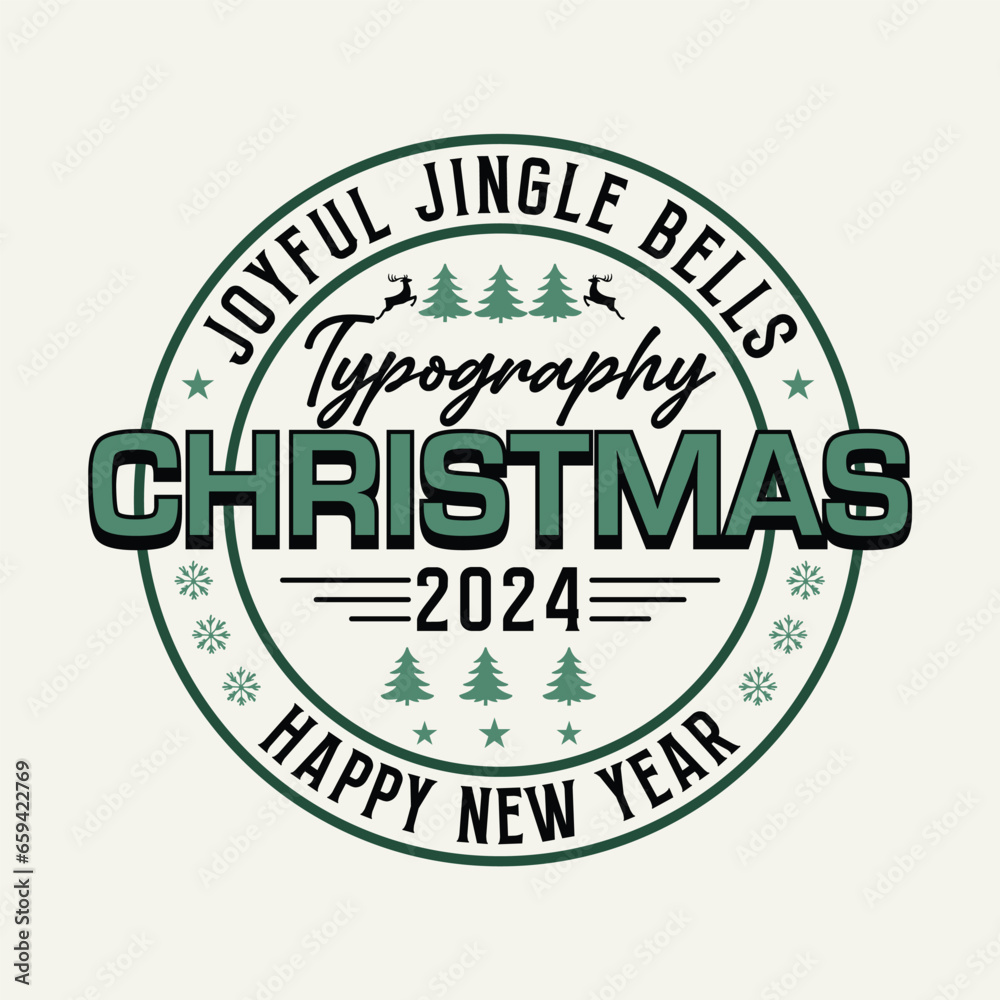 stamp with Christmas T-Shirt Design, Christmas tee