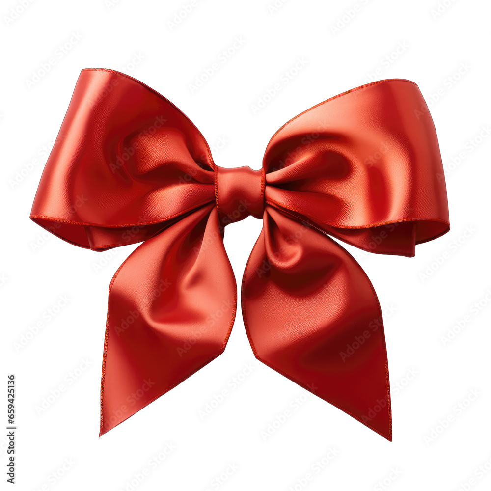Gift bow isolated on transparent and white background. Png transparent