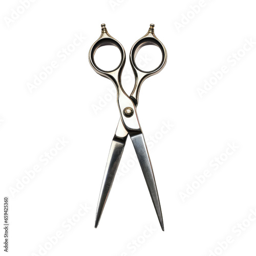 Barber scissors for hair cutting isolated on transparent and white background. Png transparent