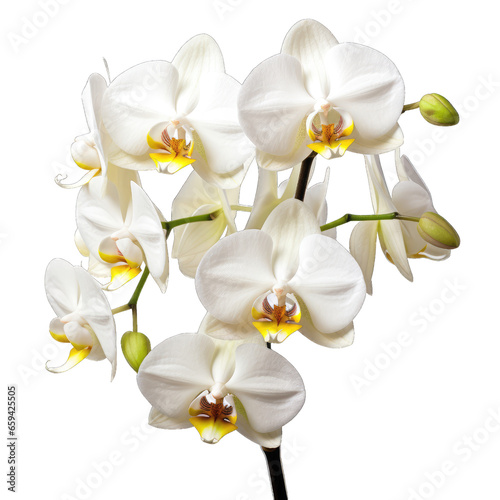 Orchid flower isolated on transparent and white background. Png transparent