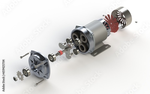 Direct curent brushed electric motor photo