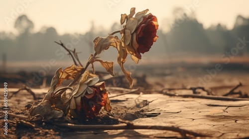 An image of a wilting flower or a dried-up plant photo