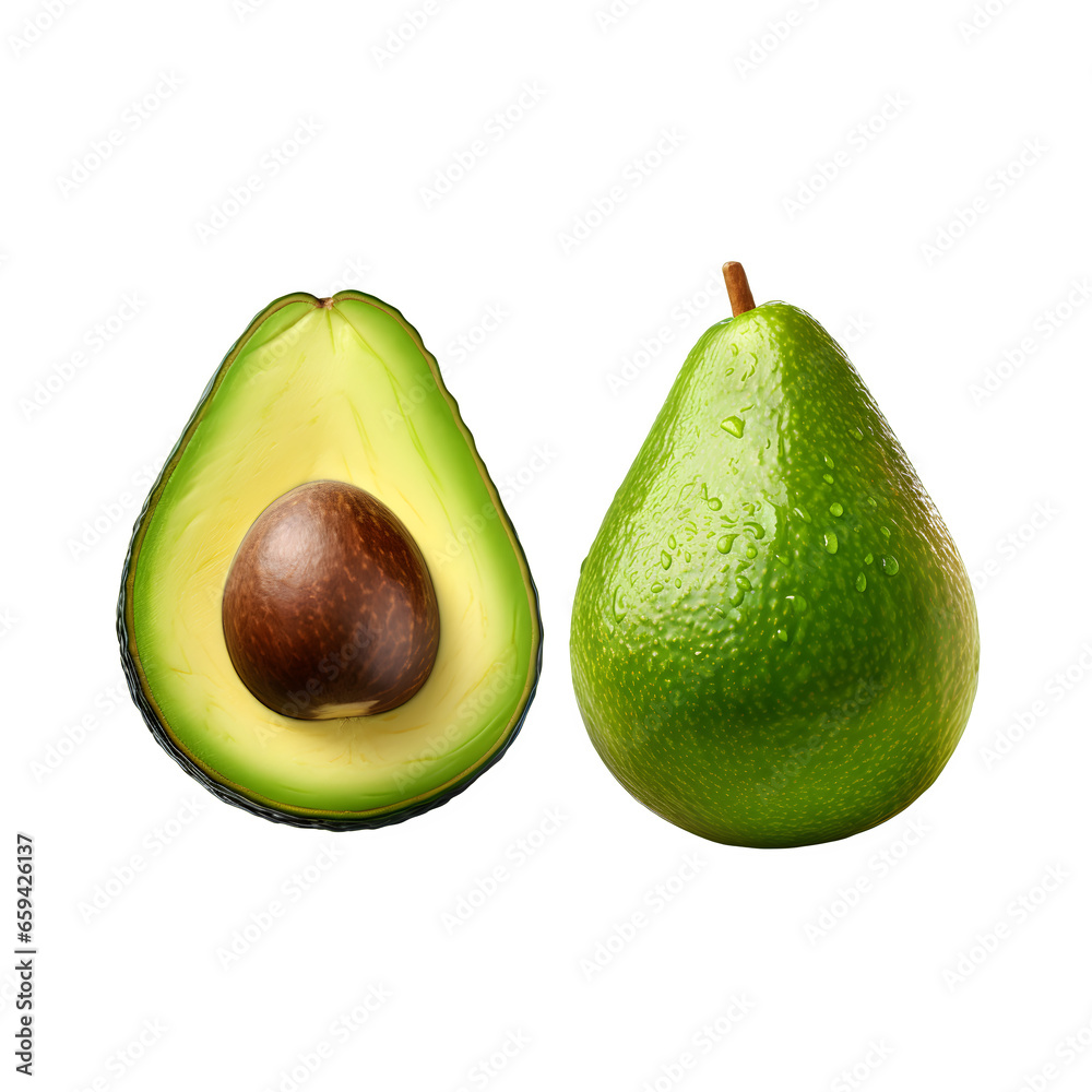 Avocado isolated on transparent background