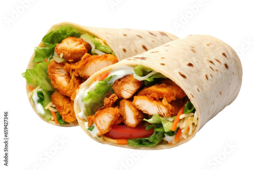 Chicken Wrap isolated on transparent background, Generative Ai
