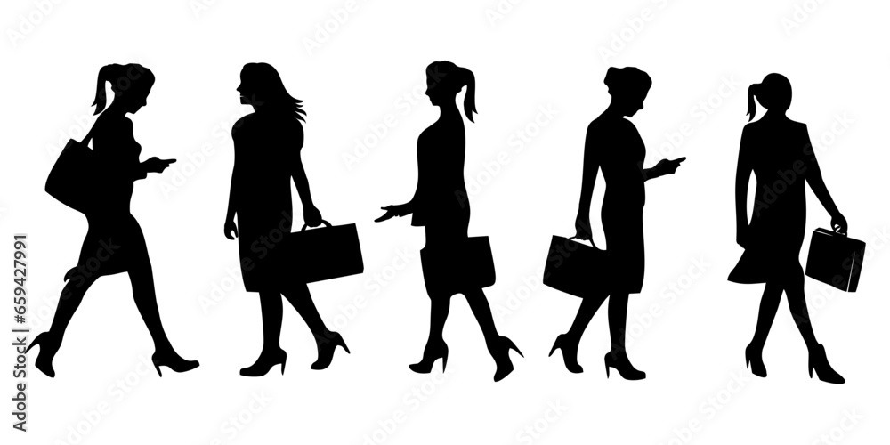 silhouettes of  business women