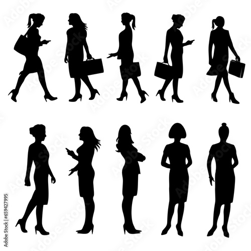 silhouettes of business woman