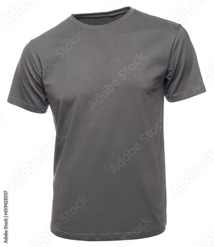 Plain grey cotton tshirt on a mannequin isolated