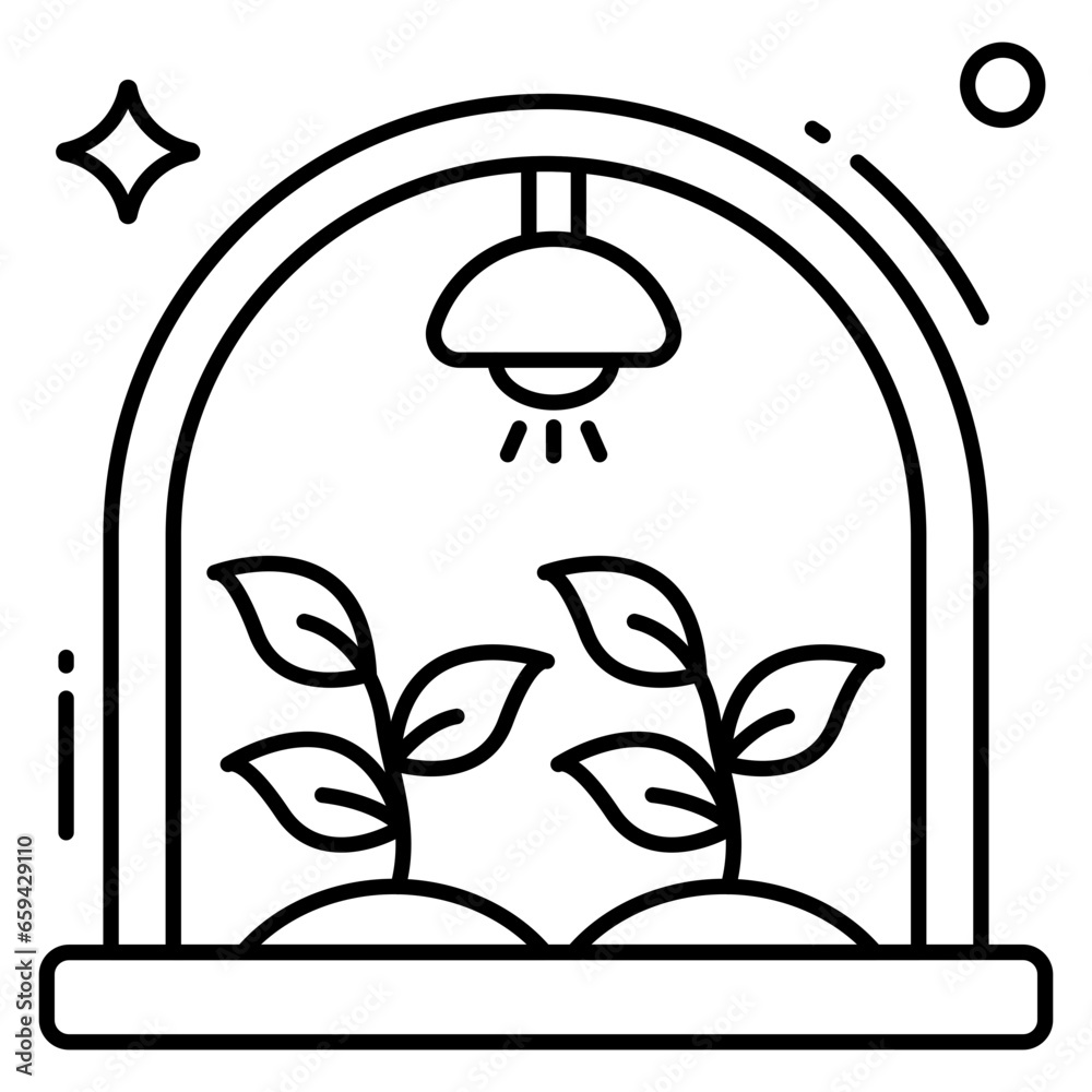 Editable design icon of greenhouse Editable design icon of greenhouse
