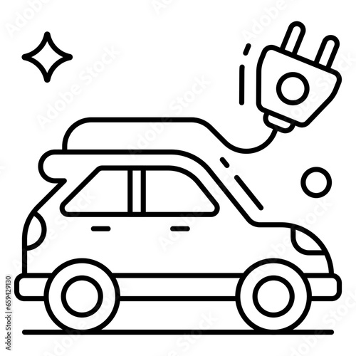 An icon design of electric car 