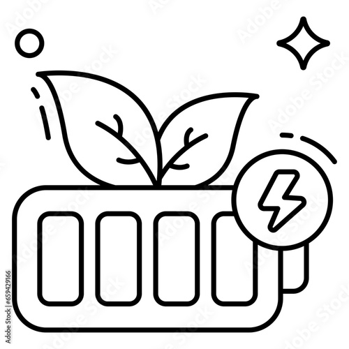 A flat design icon of mobile battery