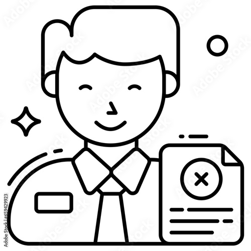 Modern design icon of rejected cv