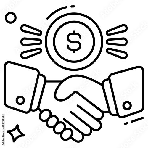 An icon design of business handshake 