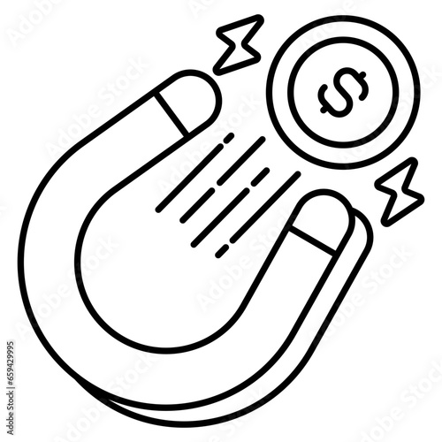 Premium download icon of attract money