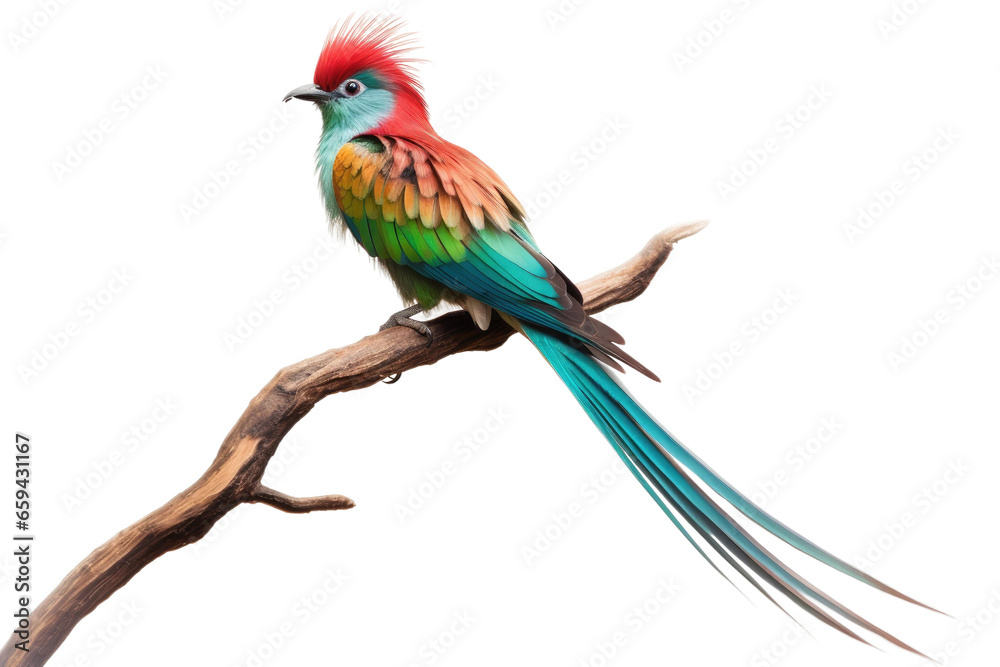 Quetzal isolated on transparent background, Generative Ai
