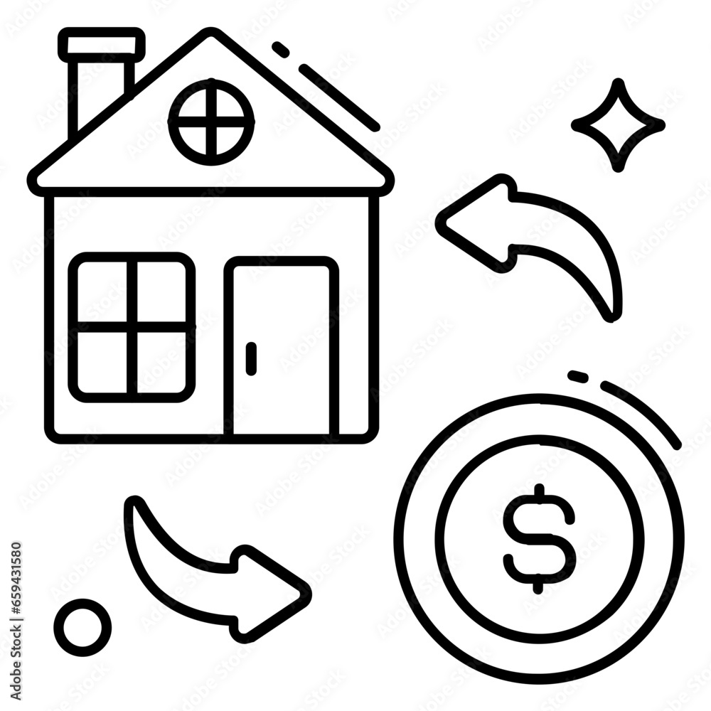Trendy vector design of home payment Trendy vector design of home payment