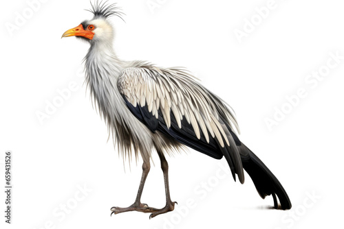 Secretary Bird isolated on transparent background, Generative Ai