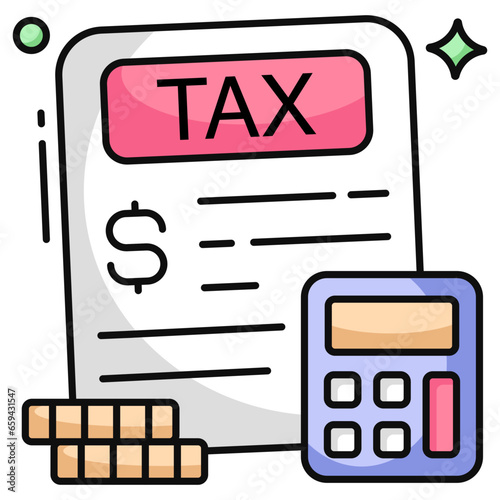 Creative design icon of tax calculation 