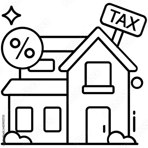 Editable design icon of property tax