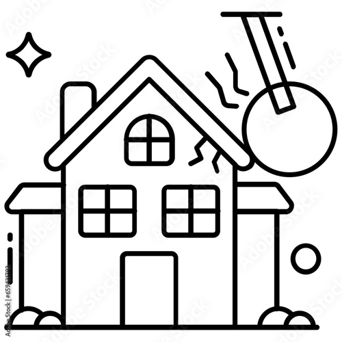 An icon design of wrecking building 