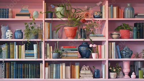  a shelf filled with lots of different types of vases. generative ai