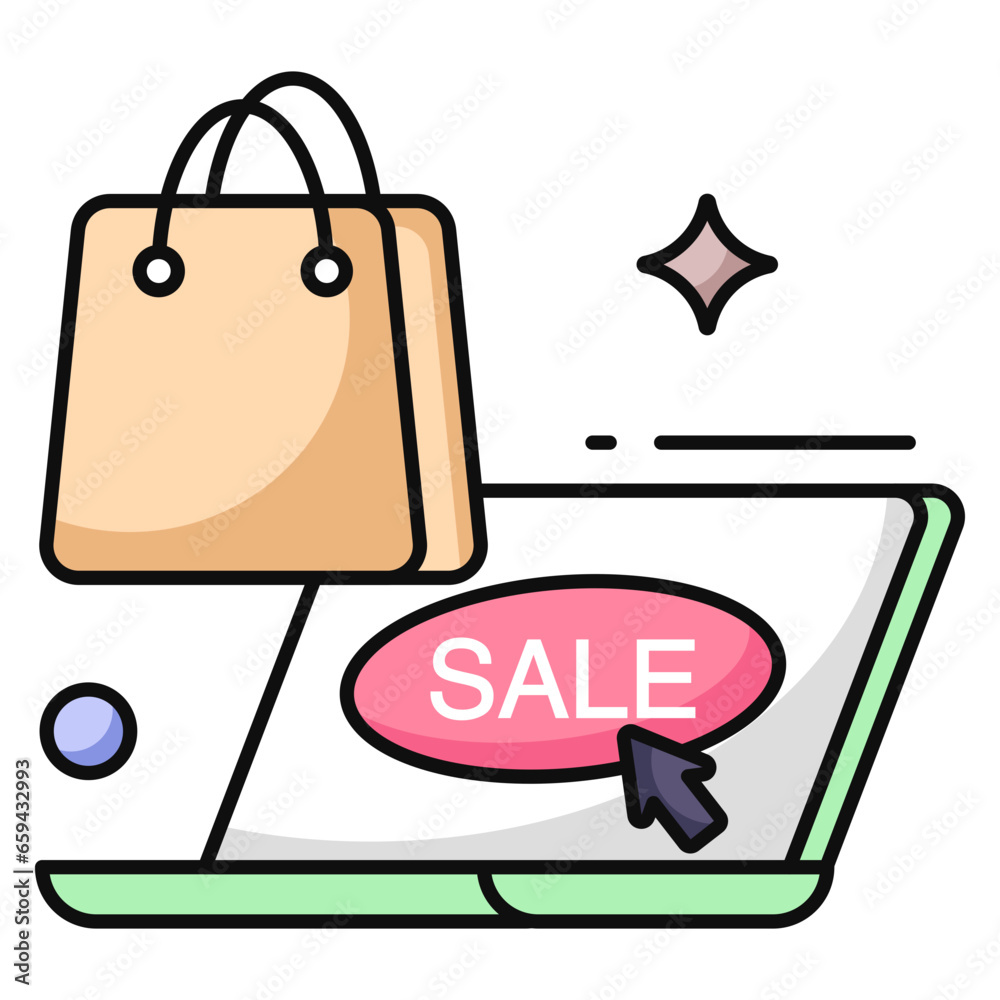 Naklejka premium Trendy design icon of shopping sale 