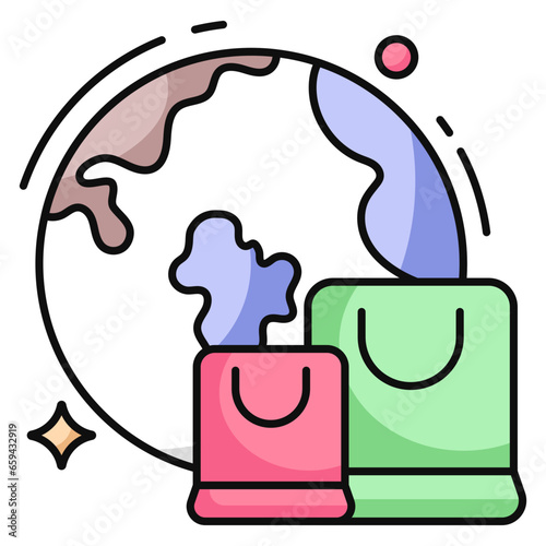 Perfect design icon of global parcel location