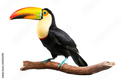 Toucan isolated on transparent background, Generative Ai