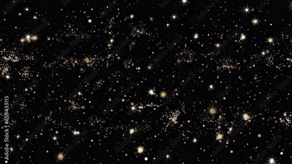  a black background with a lot of stars in the sky.  generative ai