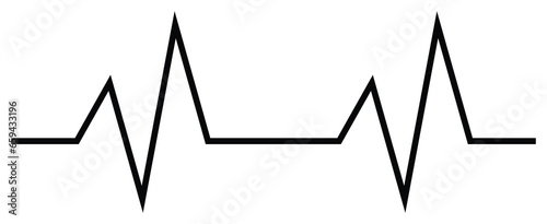 heart rate monitor icon, line vector isolated on white background. simple and modern design
