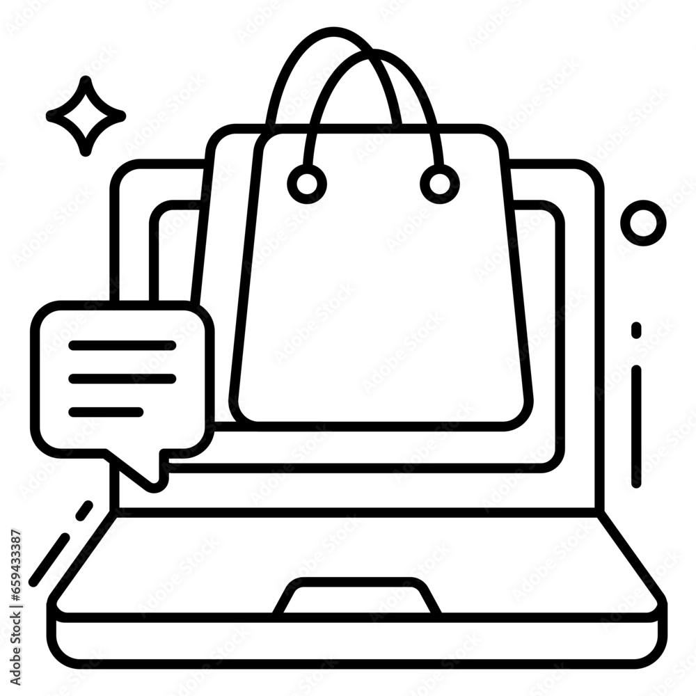 Unique design icon of shopping website