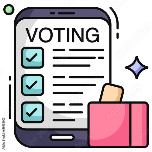 Editable design icon of mobile voting list