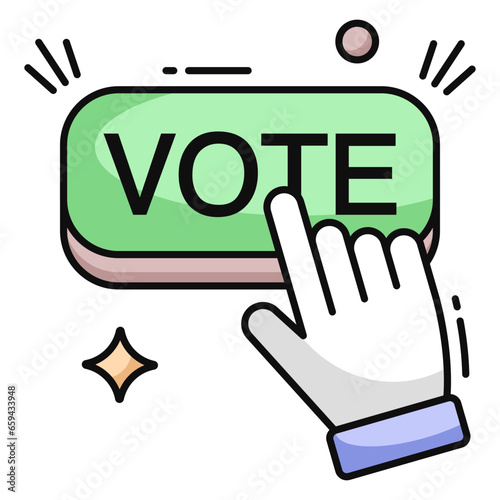 Conceptual flat design icon of ballot box