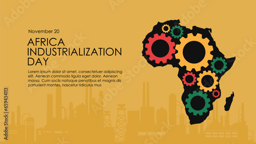 africa industrialization day banner template vector flat design