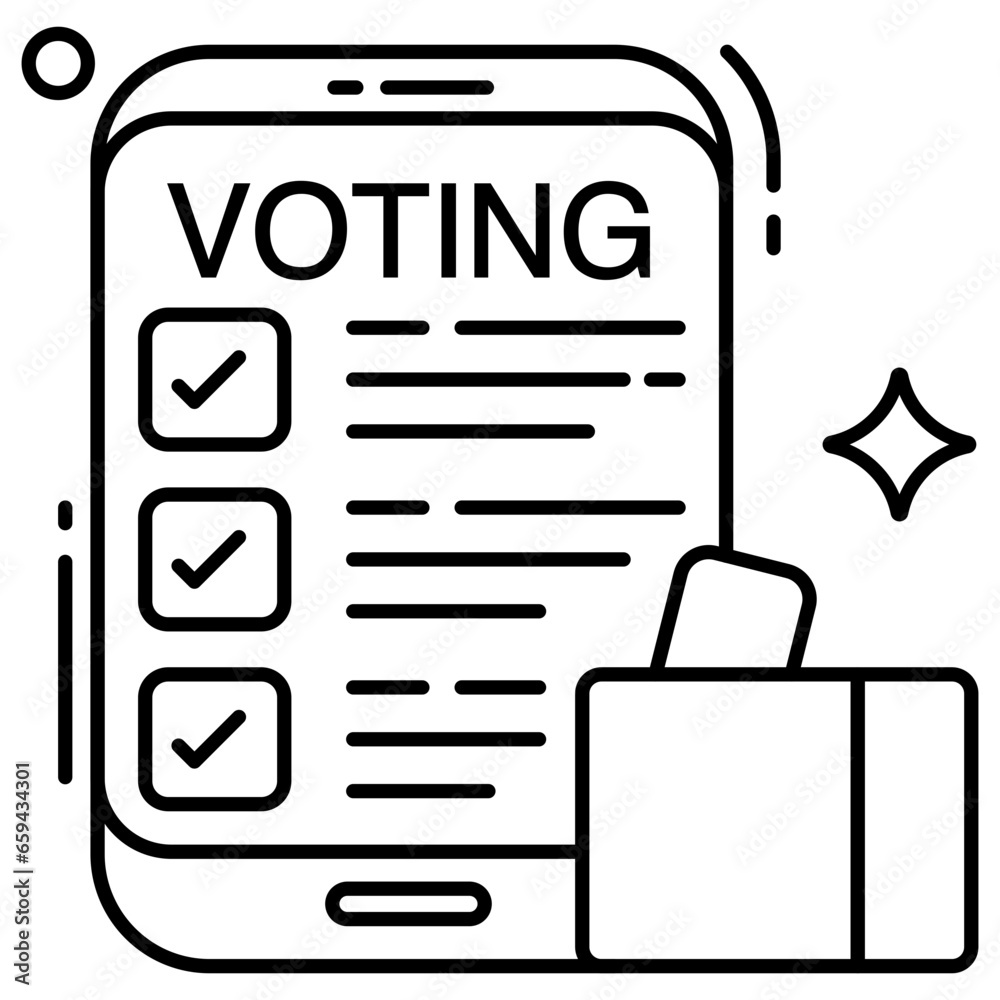 Fotografie Editable design icon of mobile voting list