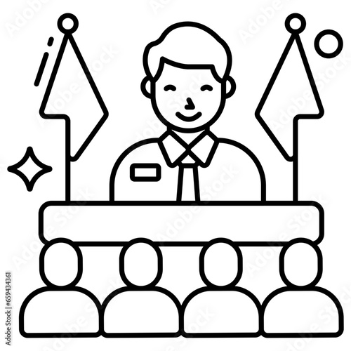 Perfect design icon of politician speech 