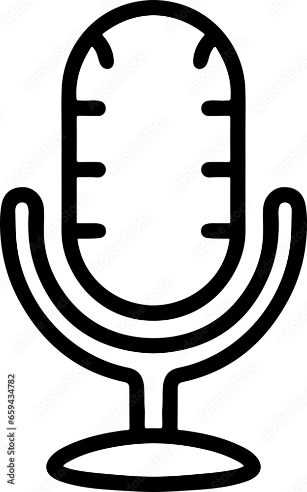 Isolated Microphone Clipart Graphic for Podcast, Recording Studio, and Vocal Recording