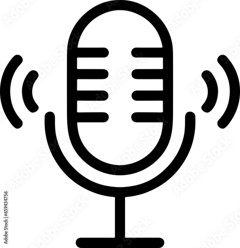 Isolated Microphone Clipart Graphic for Podcast, Recording Studio, and Vocal Recording