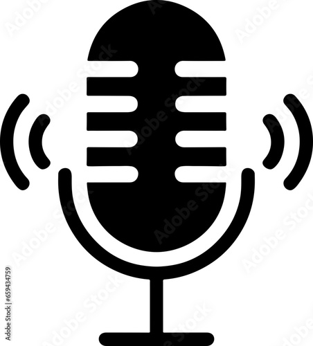 Isolated Microphone Clipart Graphic for Podcast, Recording Studio, and Vocal Recording
