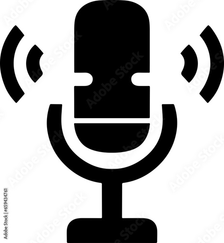 Isolated Microphone Clipart Graphic for Podcast, Recording Studio, and Vocal Recording