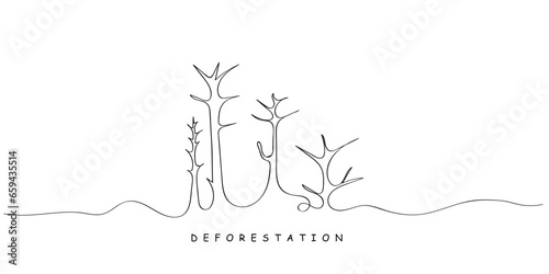 line art vector of preservation of forests and natural ecosystem.